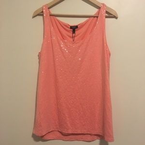 Talbots Pink Sequin Sleeveless Shirt