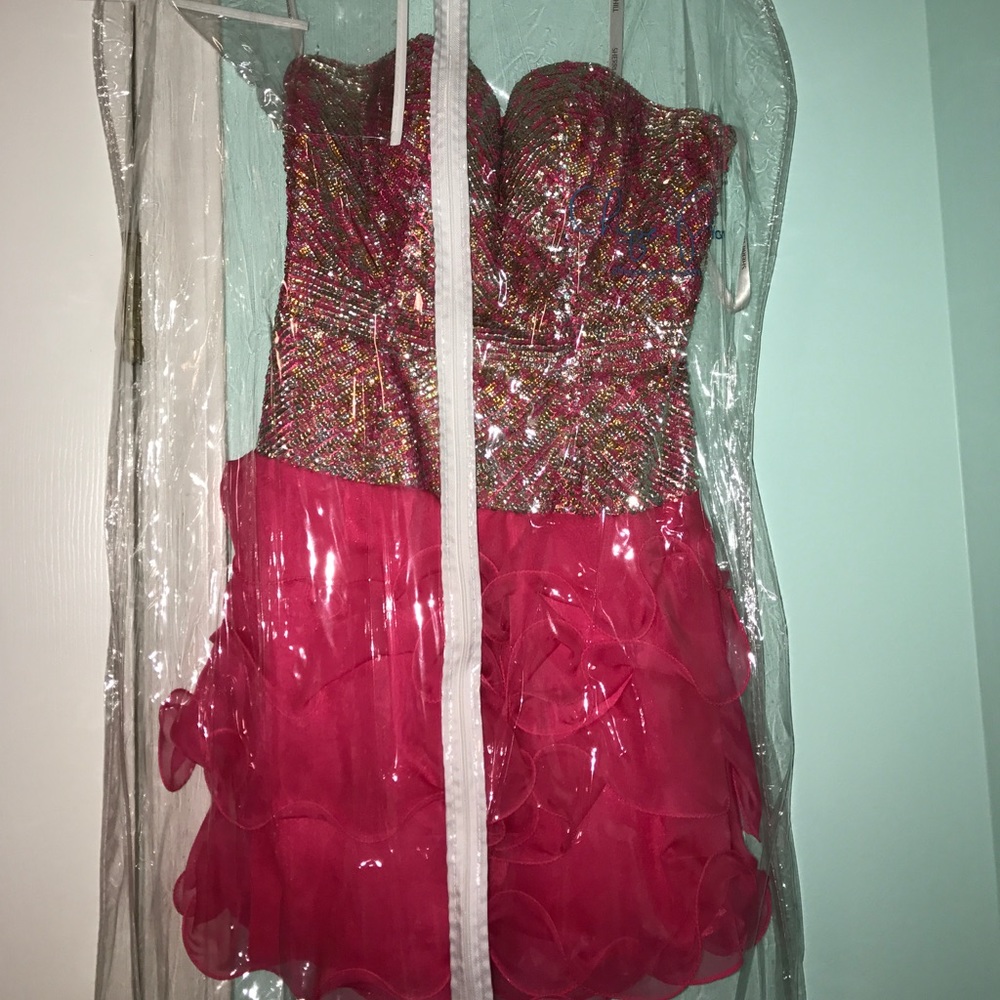 Sherri Hill 8422 short ruffled pink dress - Picture 7 of 7