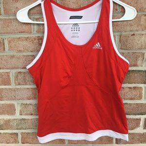 Addidas Red Active Tank w/ built in bra Size Med