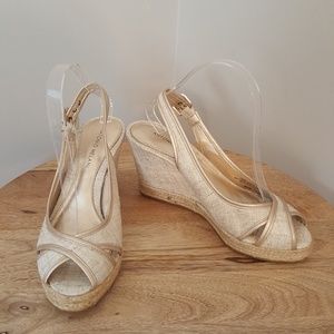 Antonio Melani Shimmer Canvas Wedges