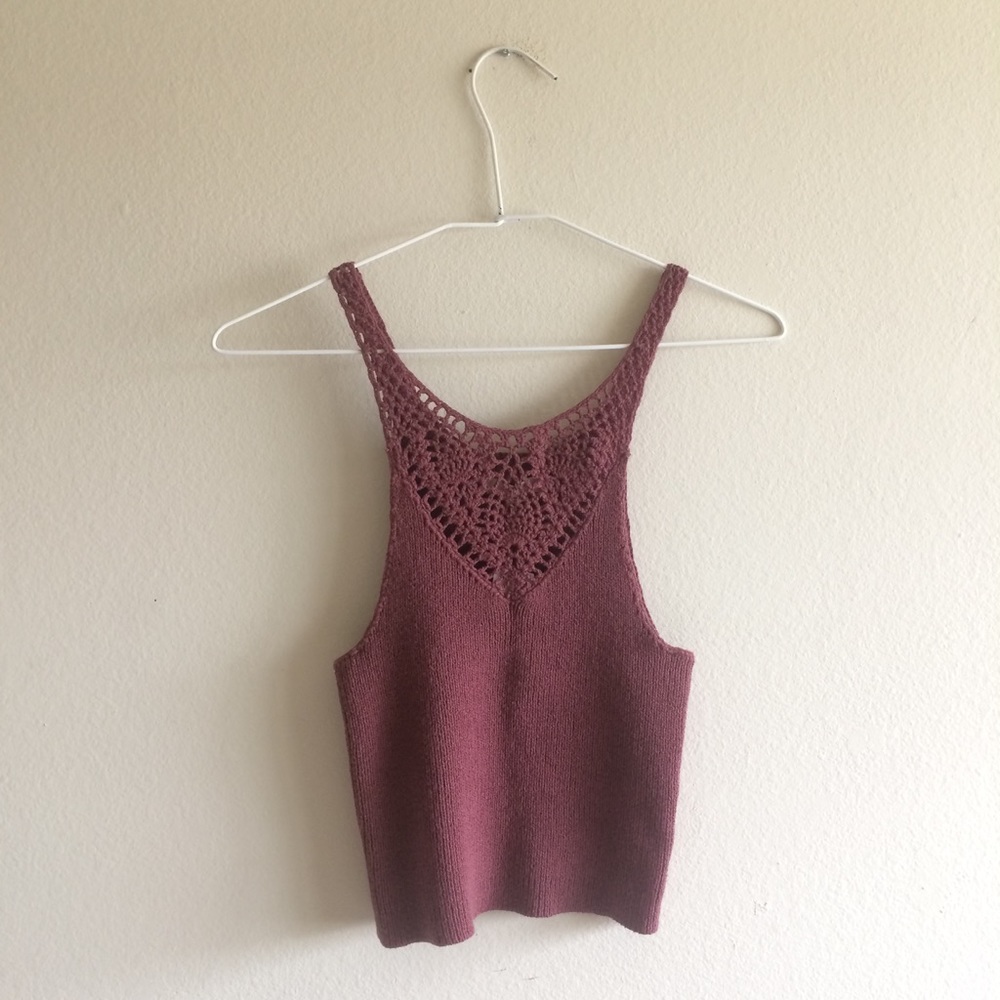 LA Hearts crochet knit crop top
