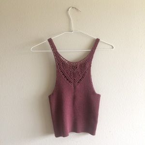 LA Hearts crochet knit crop top