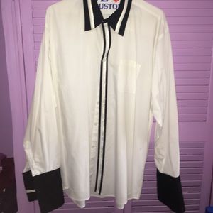 Vintage men's Dress shirt black and white