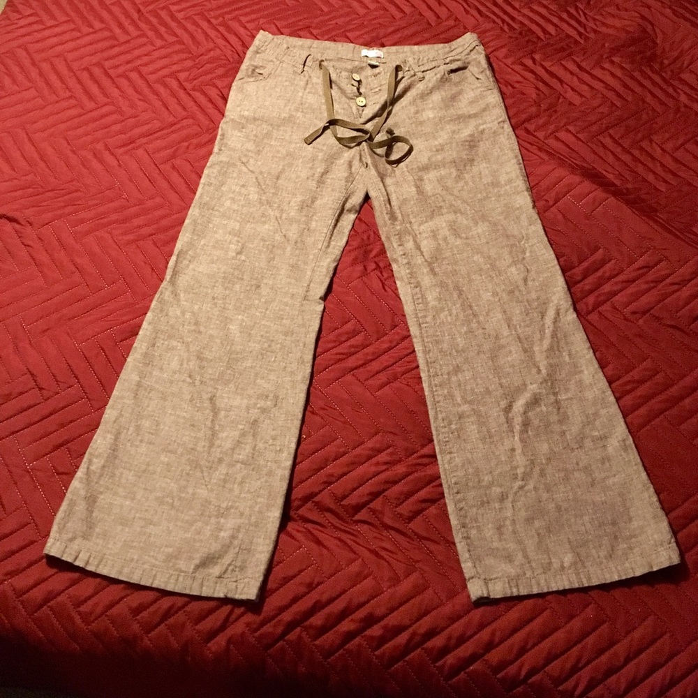 Brown linen pants