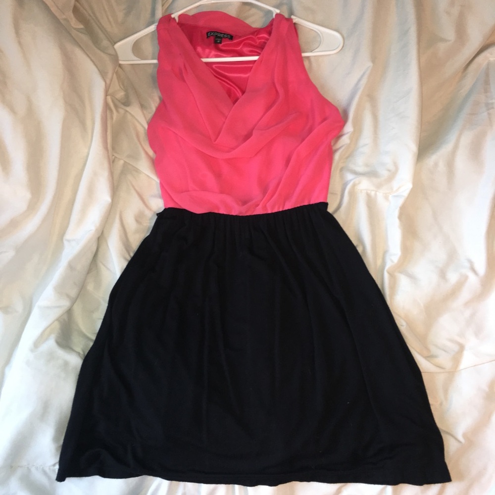 Cute deep pink & black dress from Express