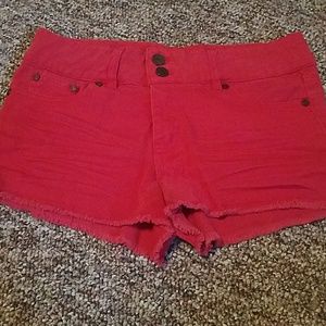 Red High Waisted Shorts