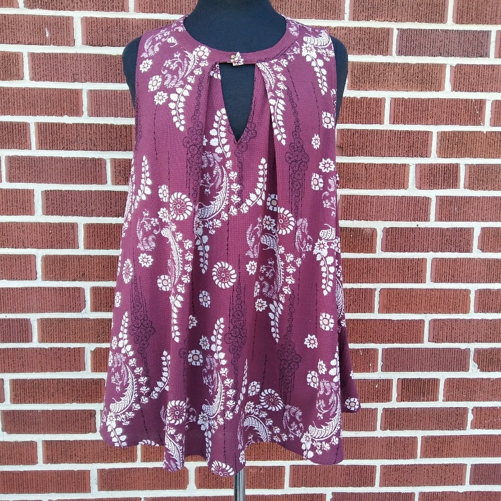 Knox Rose Keyhole Neckline Sleeveless Top Size XXL