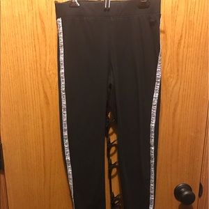 Victoria's Secret Pink Black Sequin leggings