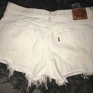 Levi's white jean shorts