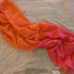 NWT Calvin Klein Dip Dyed Orange Scarf / Sarong
