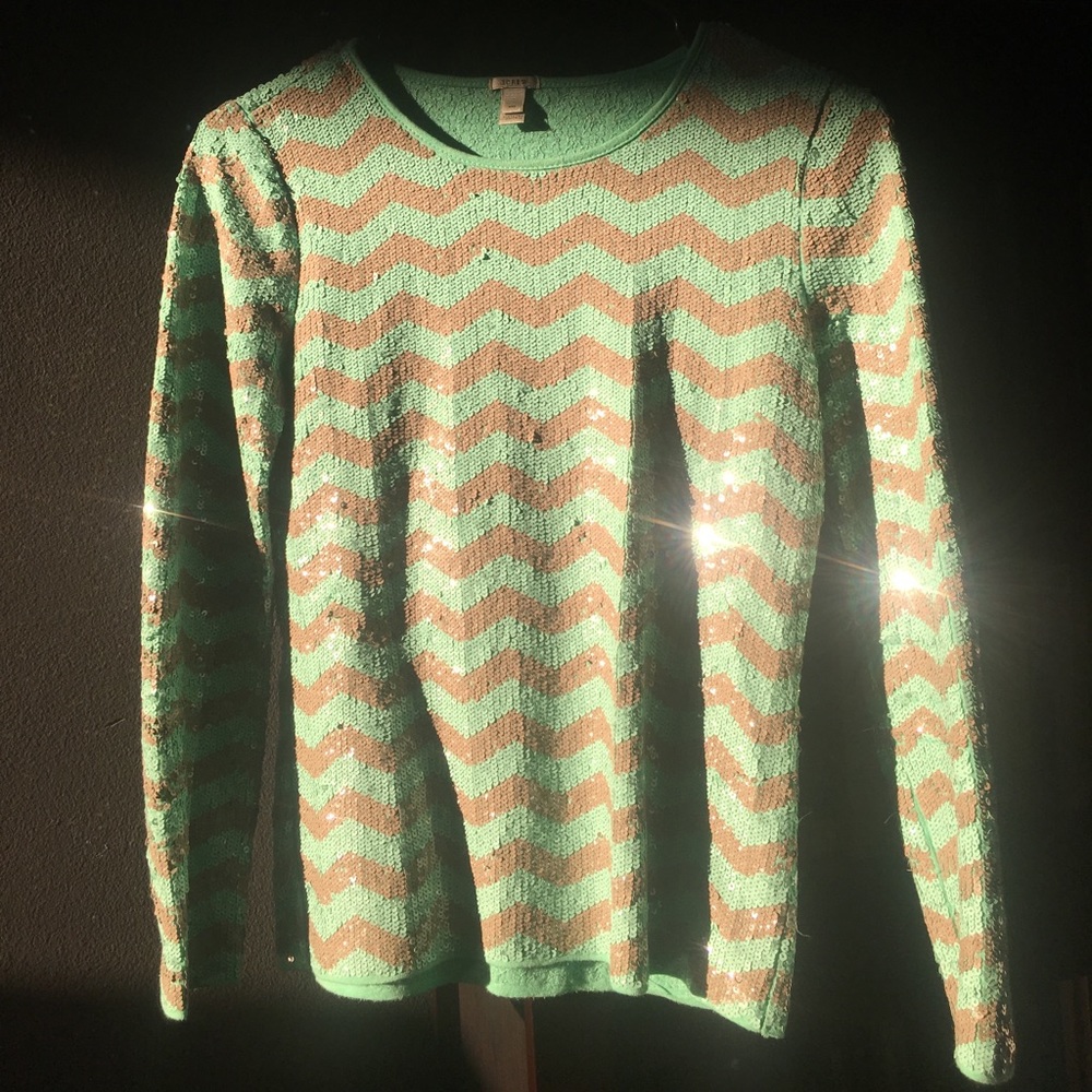 Sparkly Chevron Jcrew top!