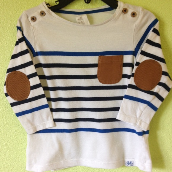 H&M Baby Boy Long-sleeved T-shirt With Elbow Patch - Picture 2 of 8