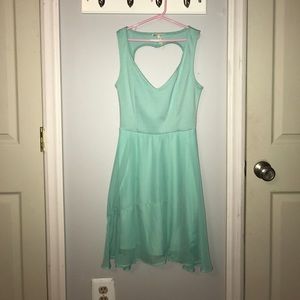 Teal heart cut dress