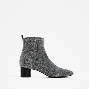 Zara glitter slinky sock boots