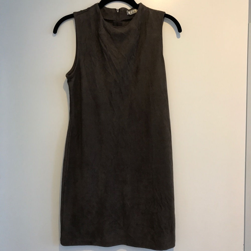 Suede fitted winter dress