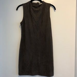 Suede fitted winter dress