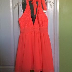 Neon pink short dress