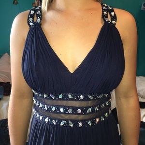 Beautiful navy blue, jeweled prom dress