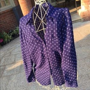 Long sleeve button down with anchors