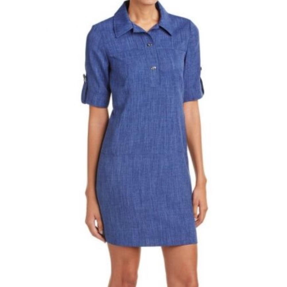 Tahari Chambray Shirtdress