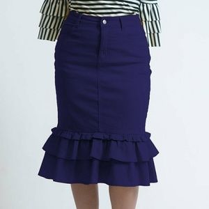 Jade mackenzie ruffle denim skirt size 16