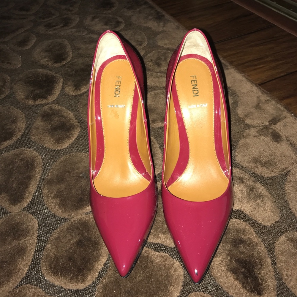 Fendi Dark Red Point Toe Heels