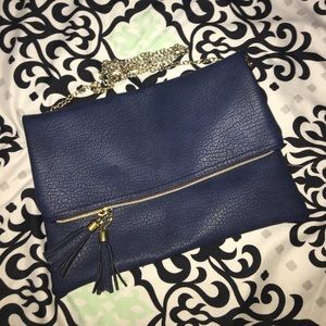 Navy Blue Foldover Clutch