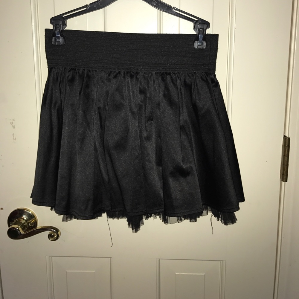 Black silky skirt