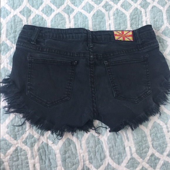 Black Denim Shorts - Picture 2 of 3