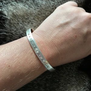 Silver marquis stone bangle bracelet