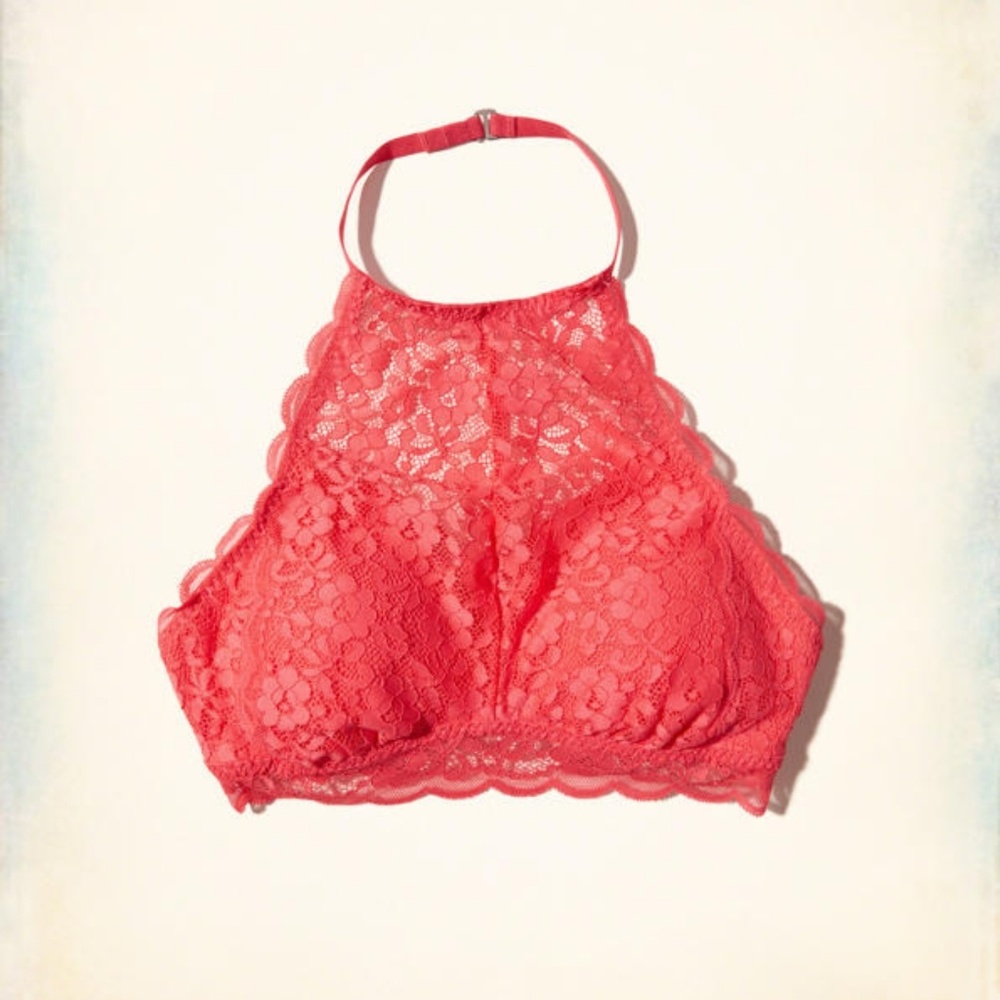 Holliter Lace High-Neck Bralette Removable Pads