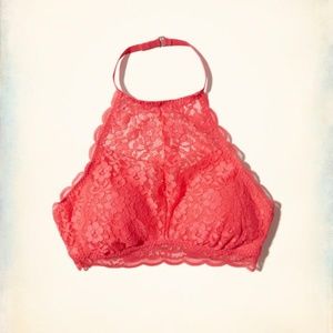 Holliter Lace High-Neck Bralette Removable Pads