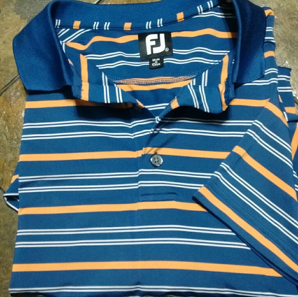 Men's Footjoy Polo Size XL Blue and orange, EUC