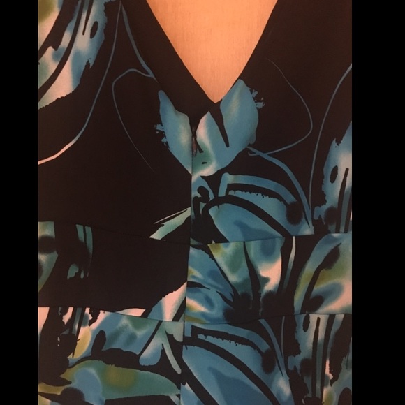 Blue floral pattern Sleeveless dress with POCKETS! - Picture 5 of 6