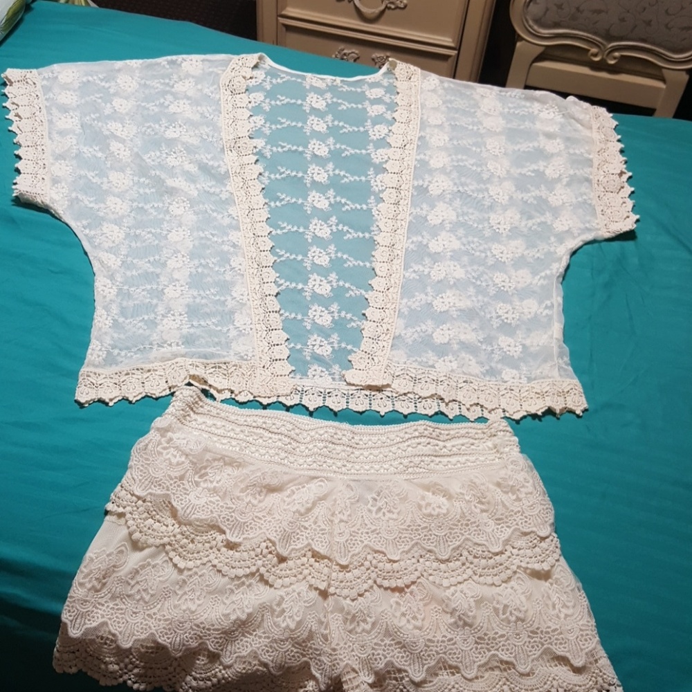 Laced Top and Shorts-Summertime and Spring Ready.