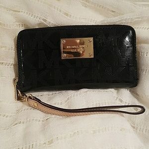Michael Kors Black Patent Leather wallet/wristlet