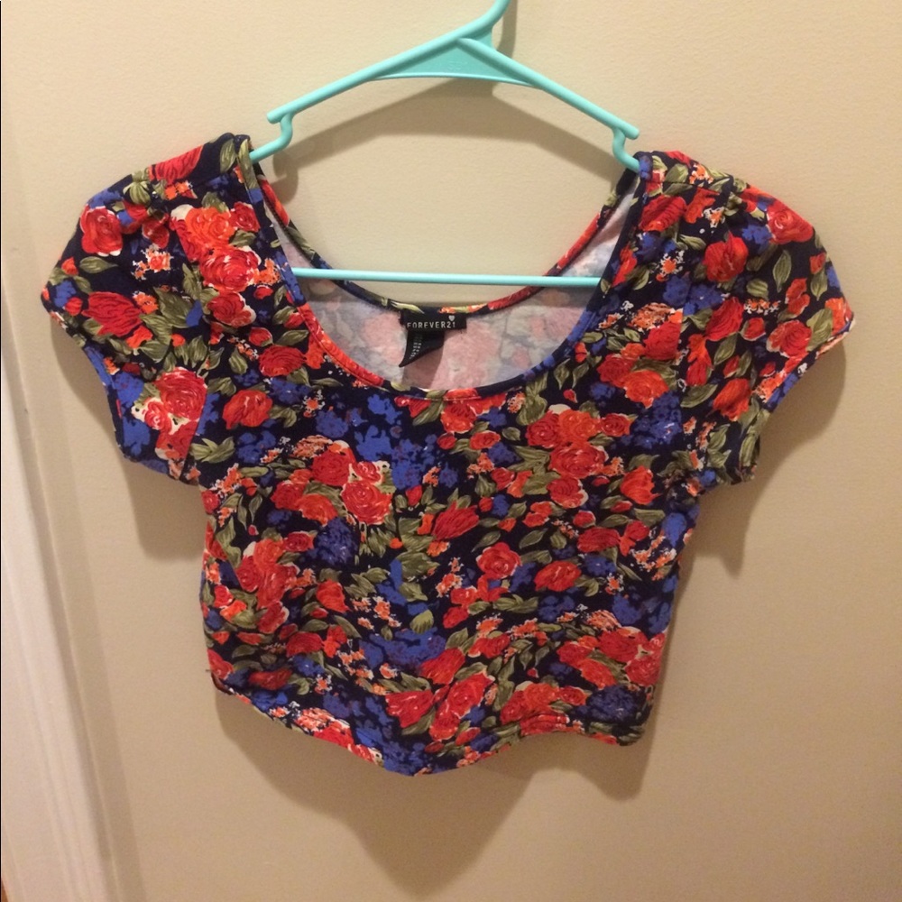 forever 21 flowered crop top