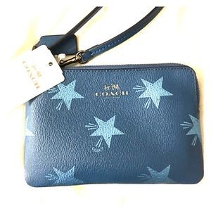 Blue COACH Wristlet