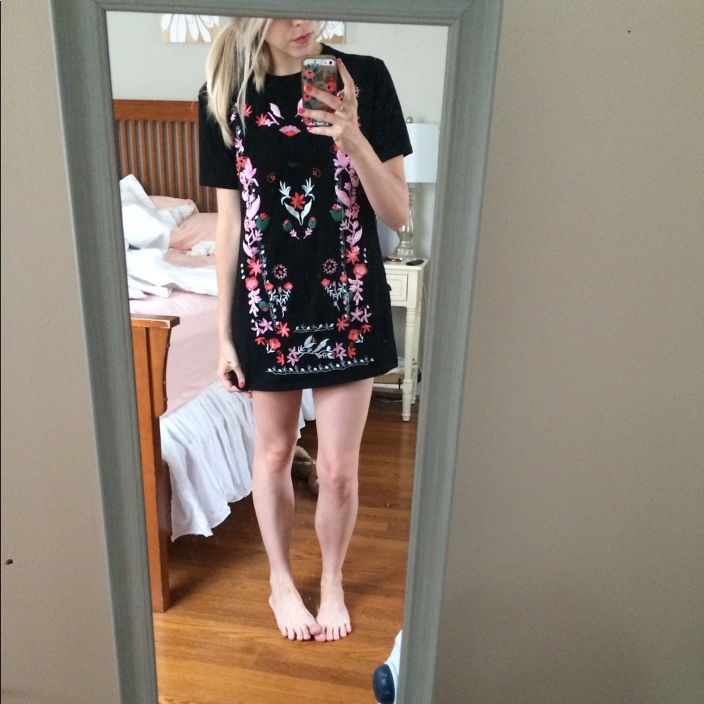 Embroidered mini dress