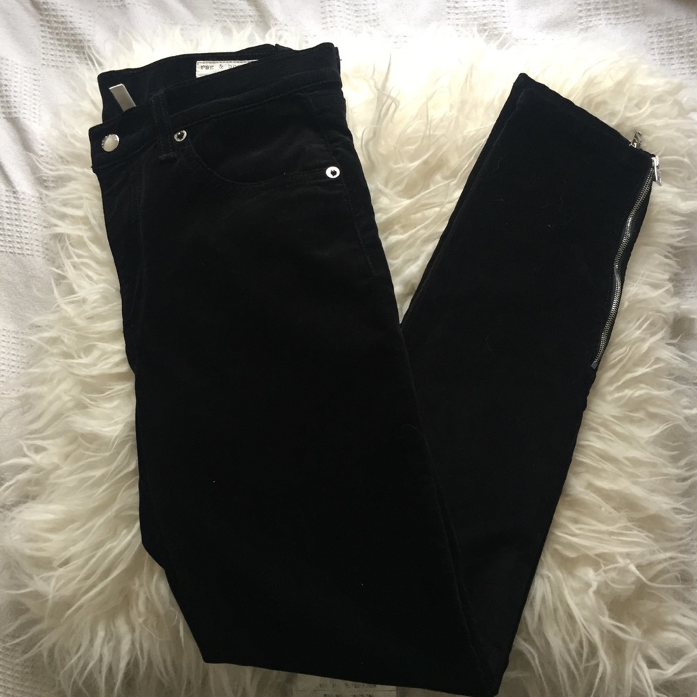 Rag + Bone Black Suede Pants
