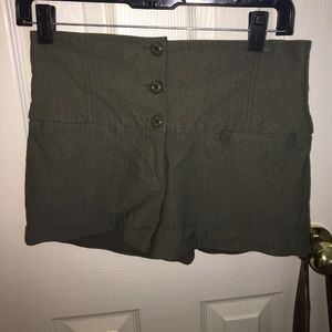 high waisted army green shorts