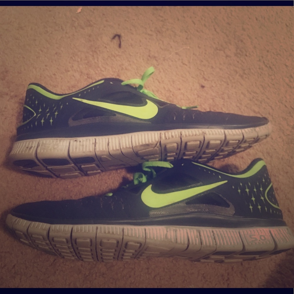 Navy and Neon Men's Nikes