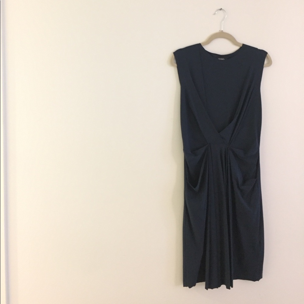 Max &Co Navy drape dress with pockets