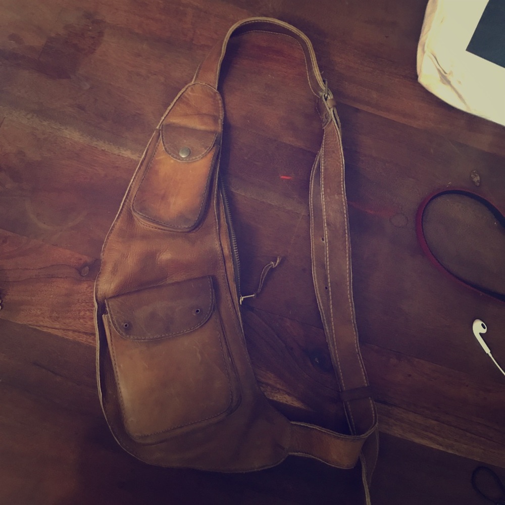 Festival real leather CROSS BAG Burning Man