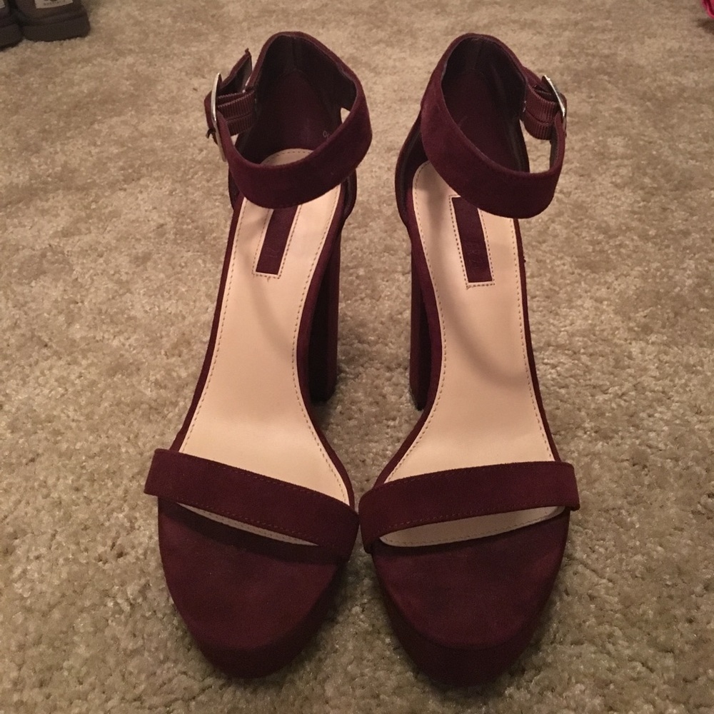 Burgundy Forever 21 platform sandals