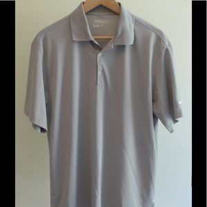Men's Light Gray Nike Dri-Fit Polo- Size M
