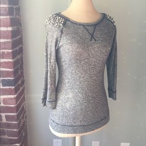 Beaded Shoulder Sweater
