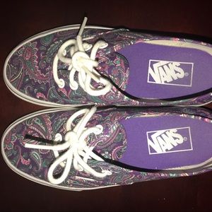 Vans Violet Paisley Authentic Womens Shoes Size 7