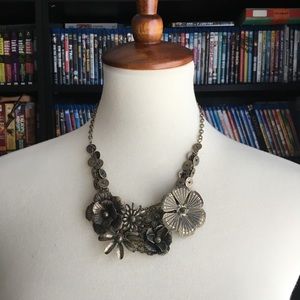 Metal Floral Statement Necklace