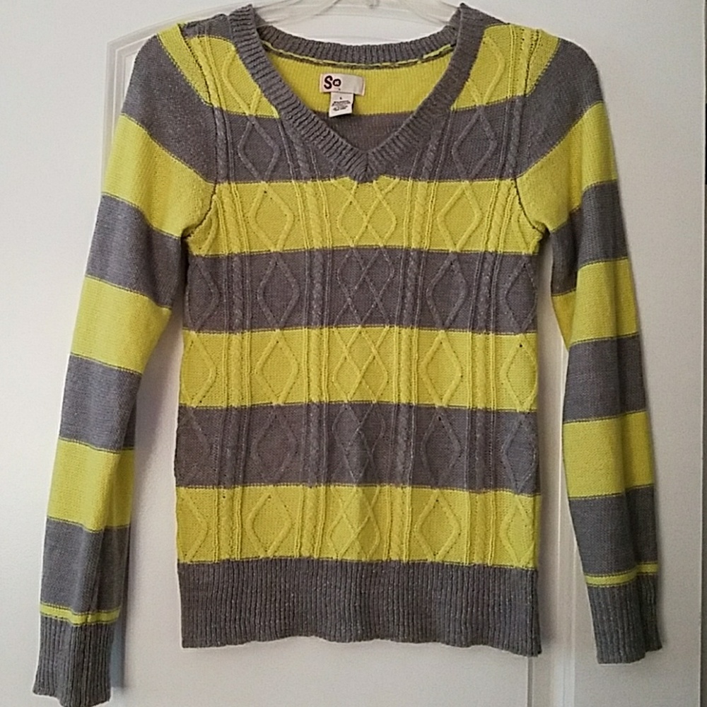 Yellow and gray sweater